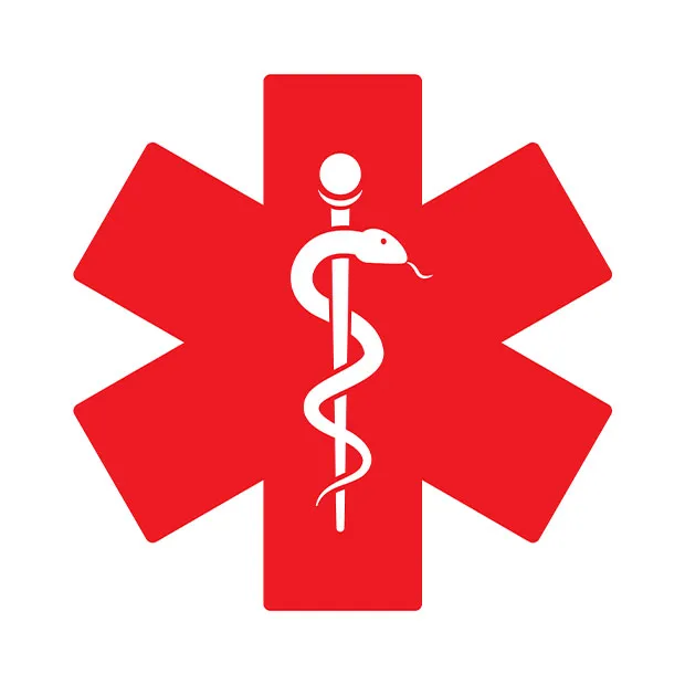 Red medical symbol.