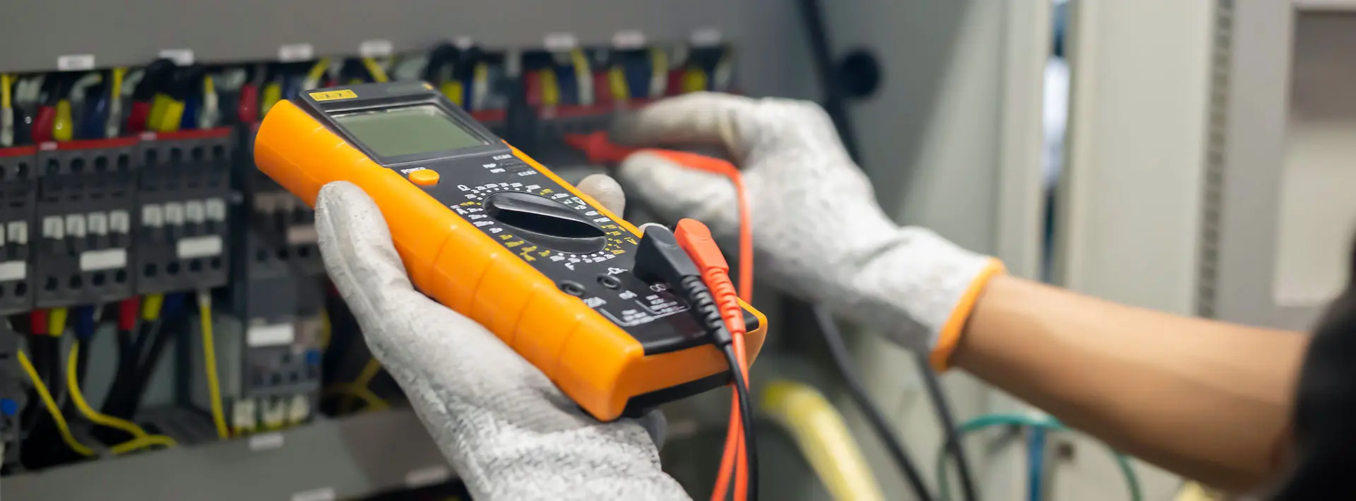 Electrician conducting a test.