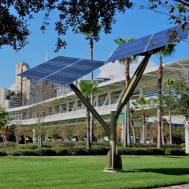 Solar panel structure at the orange county convention center